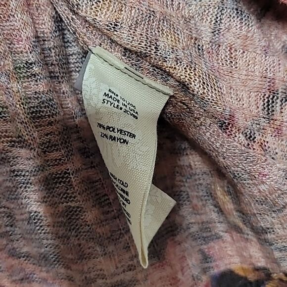 Soft Surroundings Ribbed Floral Long Sleeve Top Size Small - Picture 7 of 8